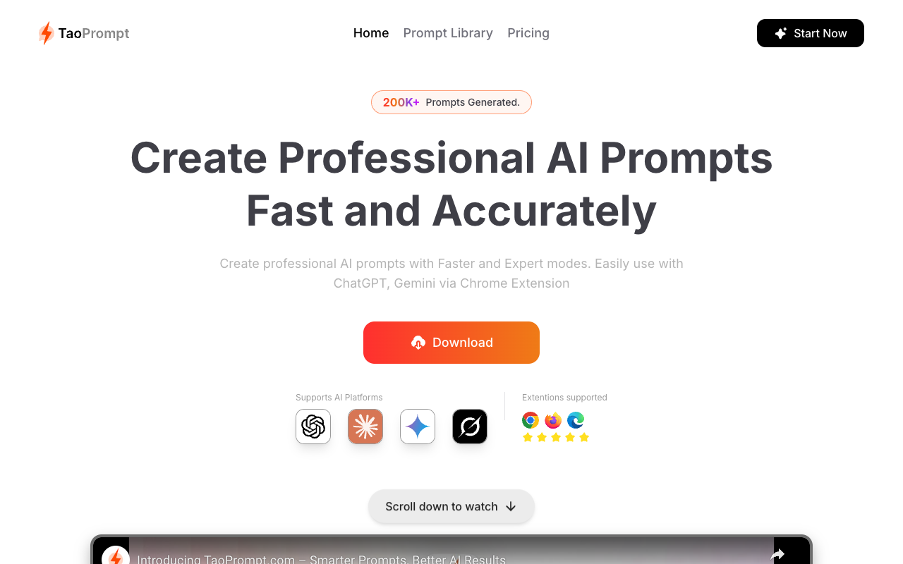TaoPrompt - Make Smart AI Questions Quickly and Easily