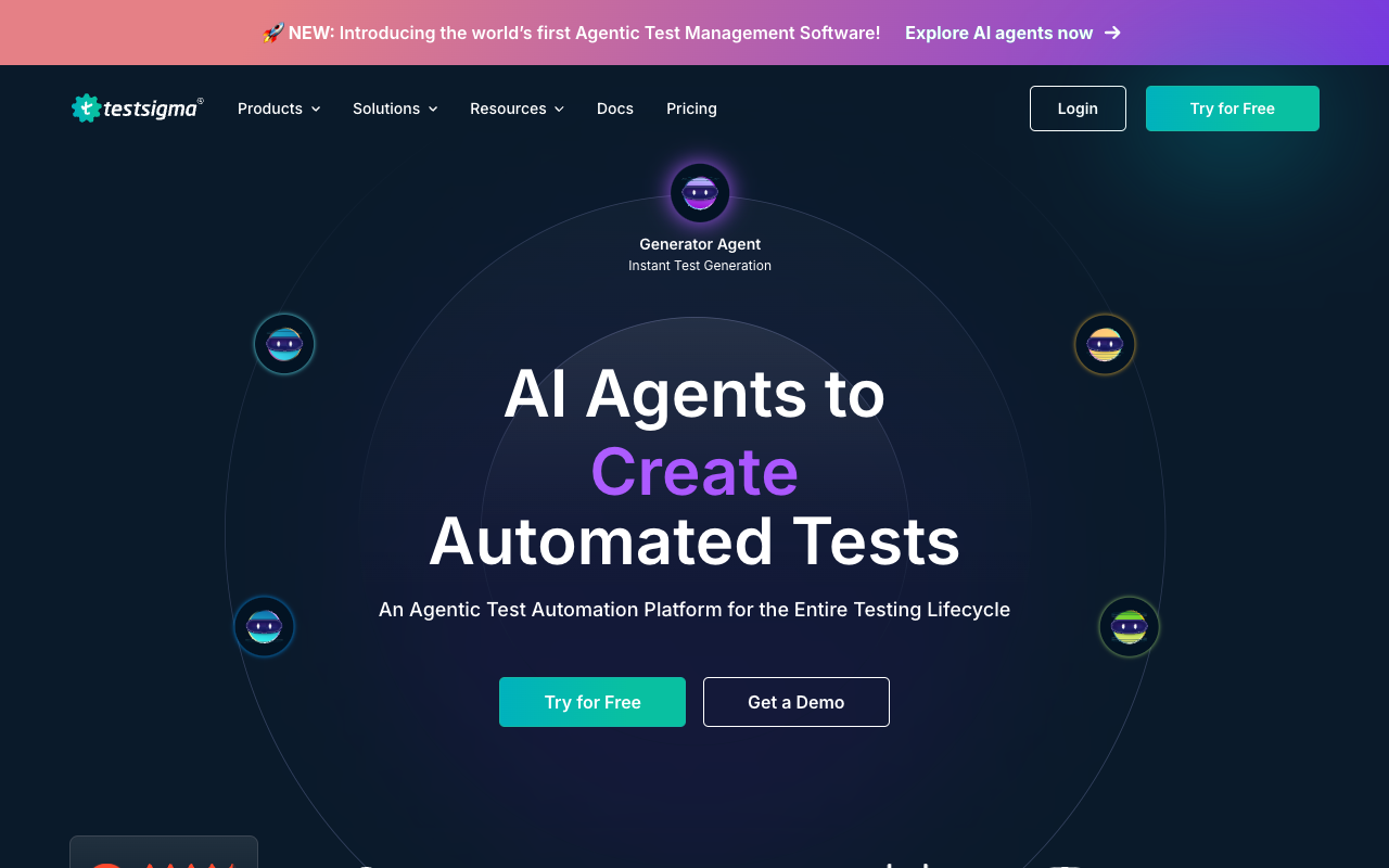 Testsigma - AI agents help teams create and run tests easily