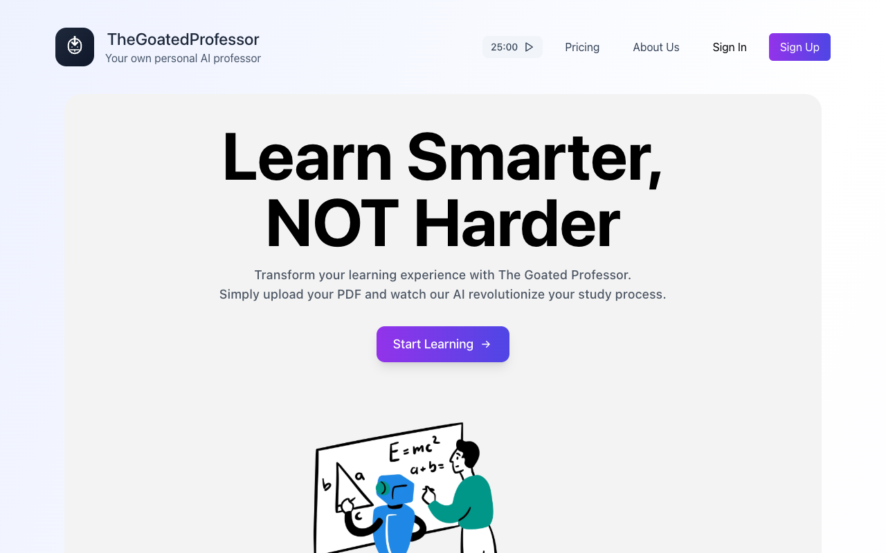 The Goated Professor - Your AI professor for better learning