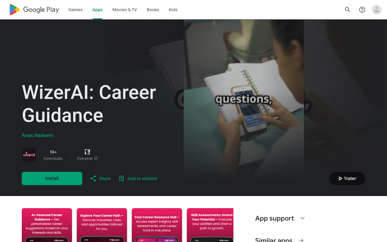 WizerAI - An AI helper for students to find the right job