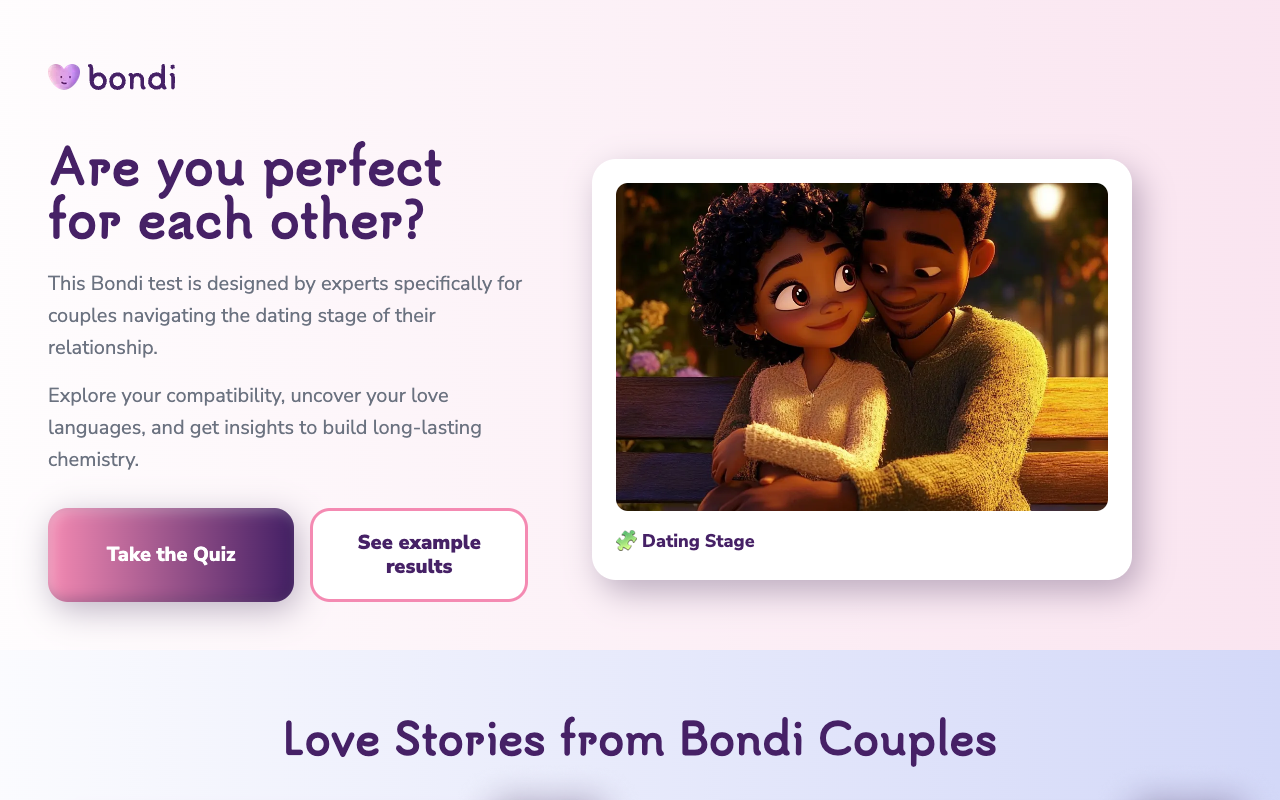 Bondi - Discover if You and Your Partner Are a Perfect Match