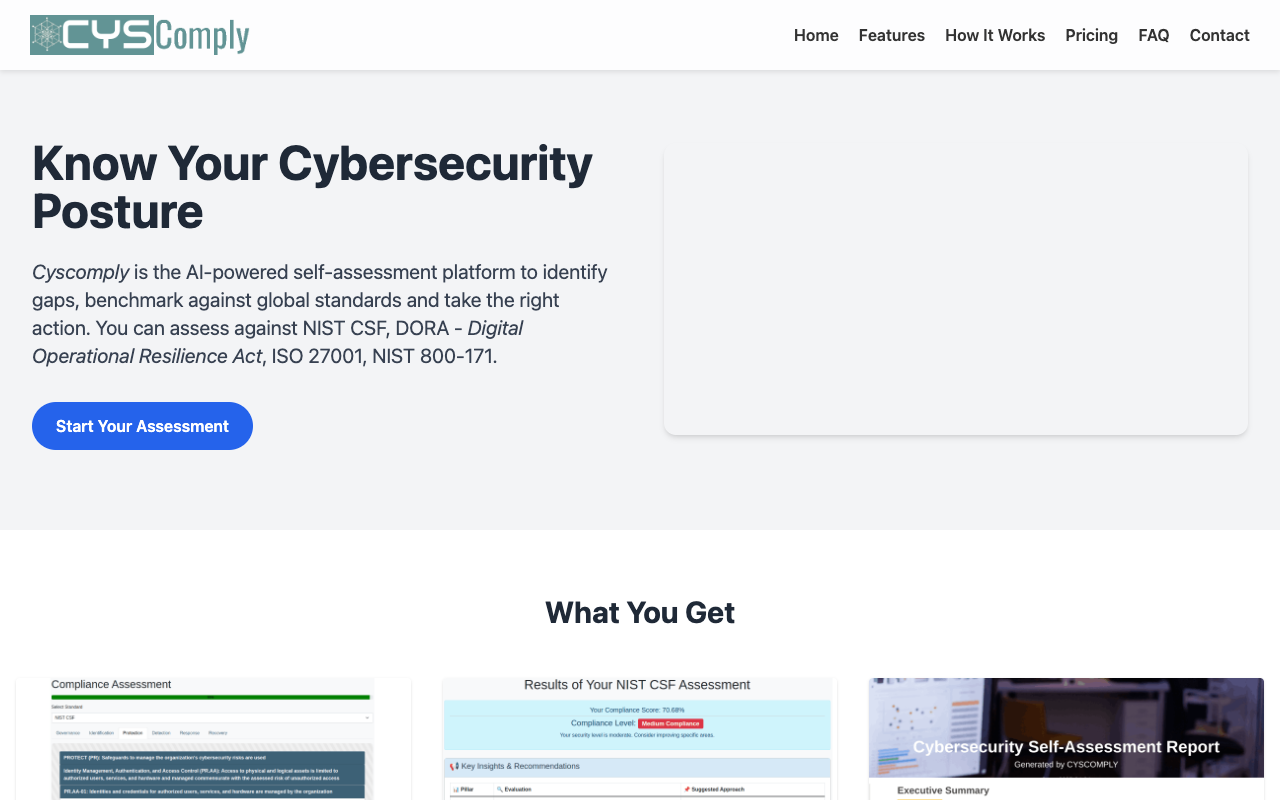 Cyscomply - An AI tool for easy cybersecurity self-checks