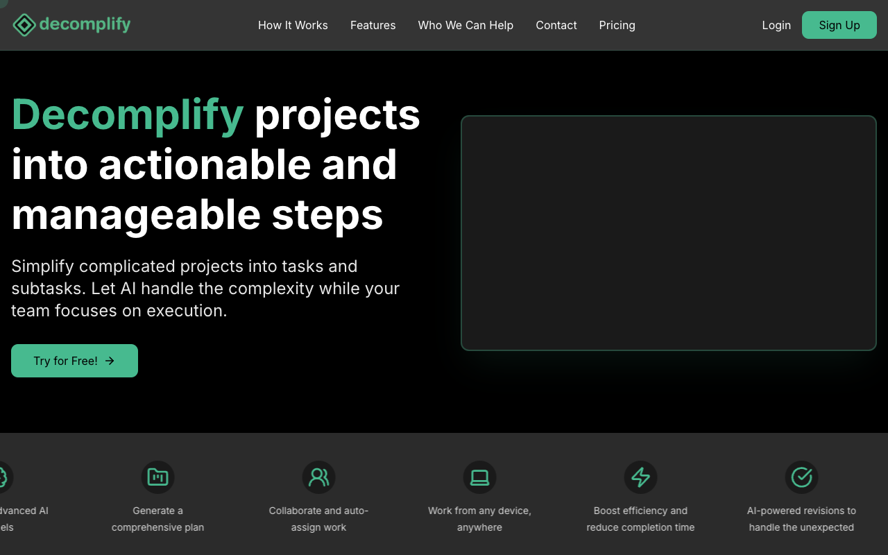 Decomplify - Your AI helper for turning ideas into projects