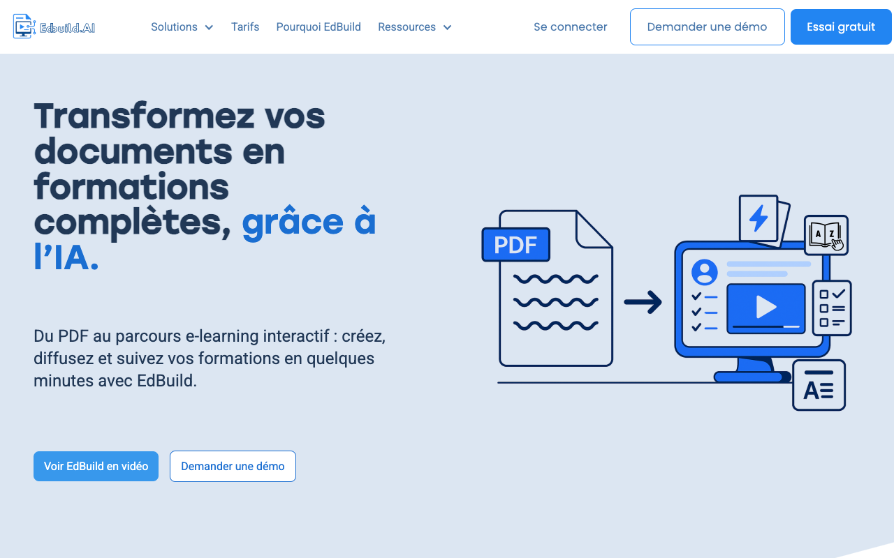 EdBuild AI - Automatically create e-learning courses from your PDFs