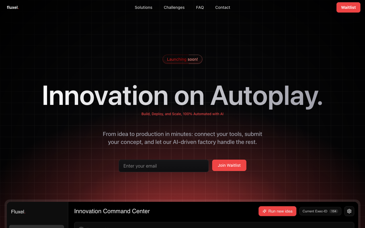 Fluxel - A startup that builds startups with AI magic