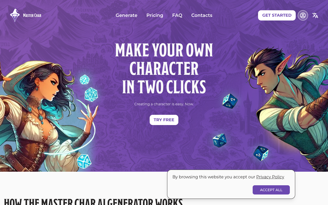 Master Char - A magical tool to create characters for your stories