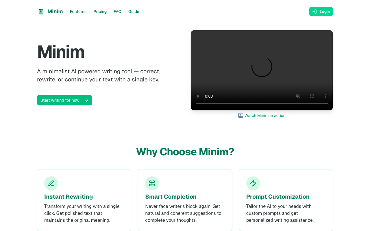 Minim - A simple writing pad that helps you write better