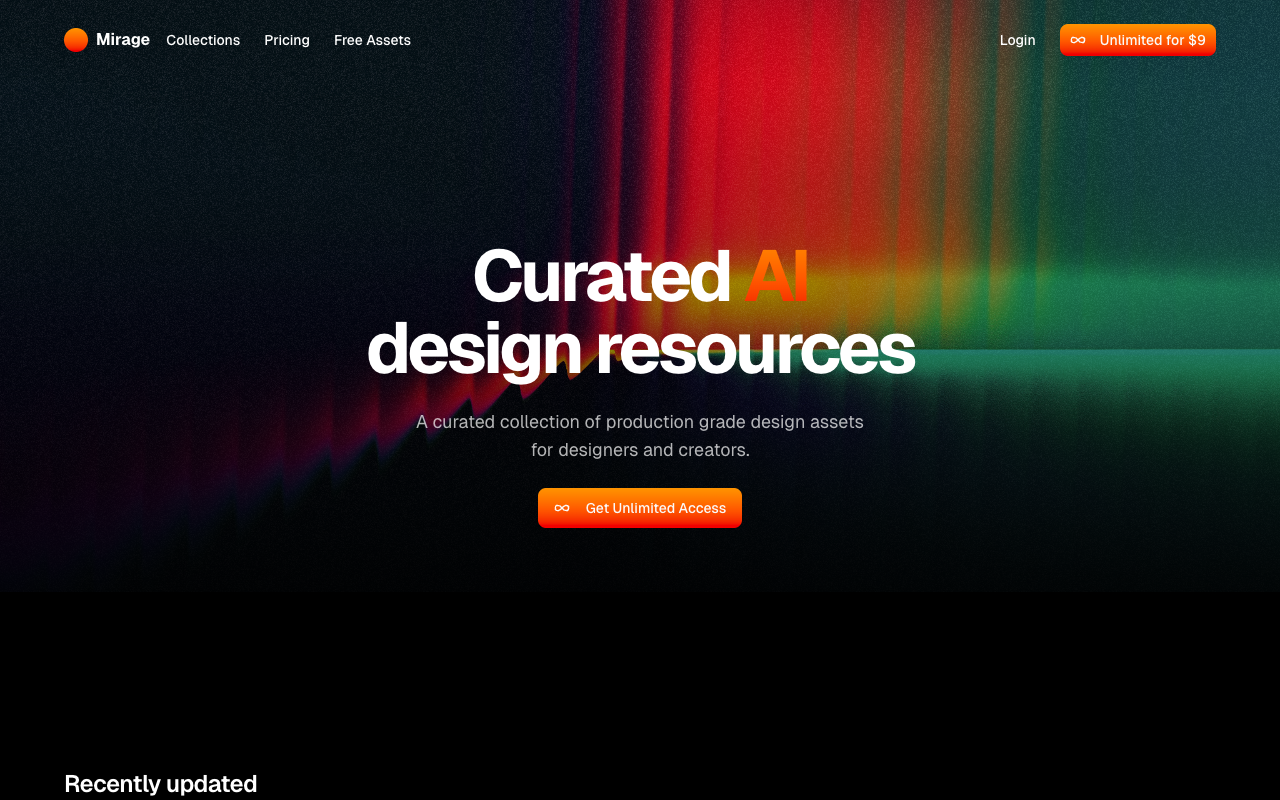 Mirage - A collection of AI generated assets created for designers