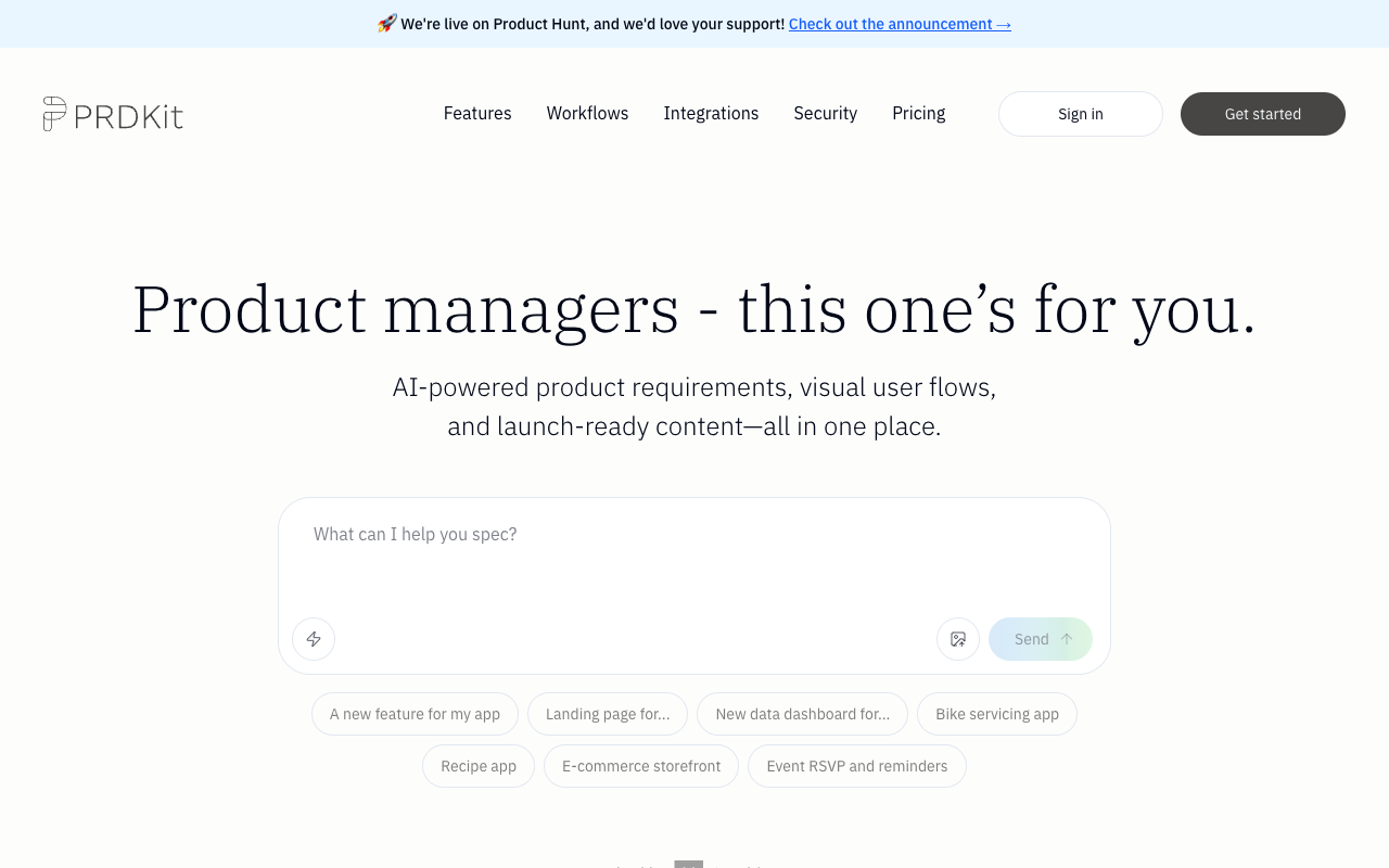 PRDKit - Create clear product specs and launch plans quickly