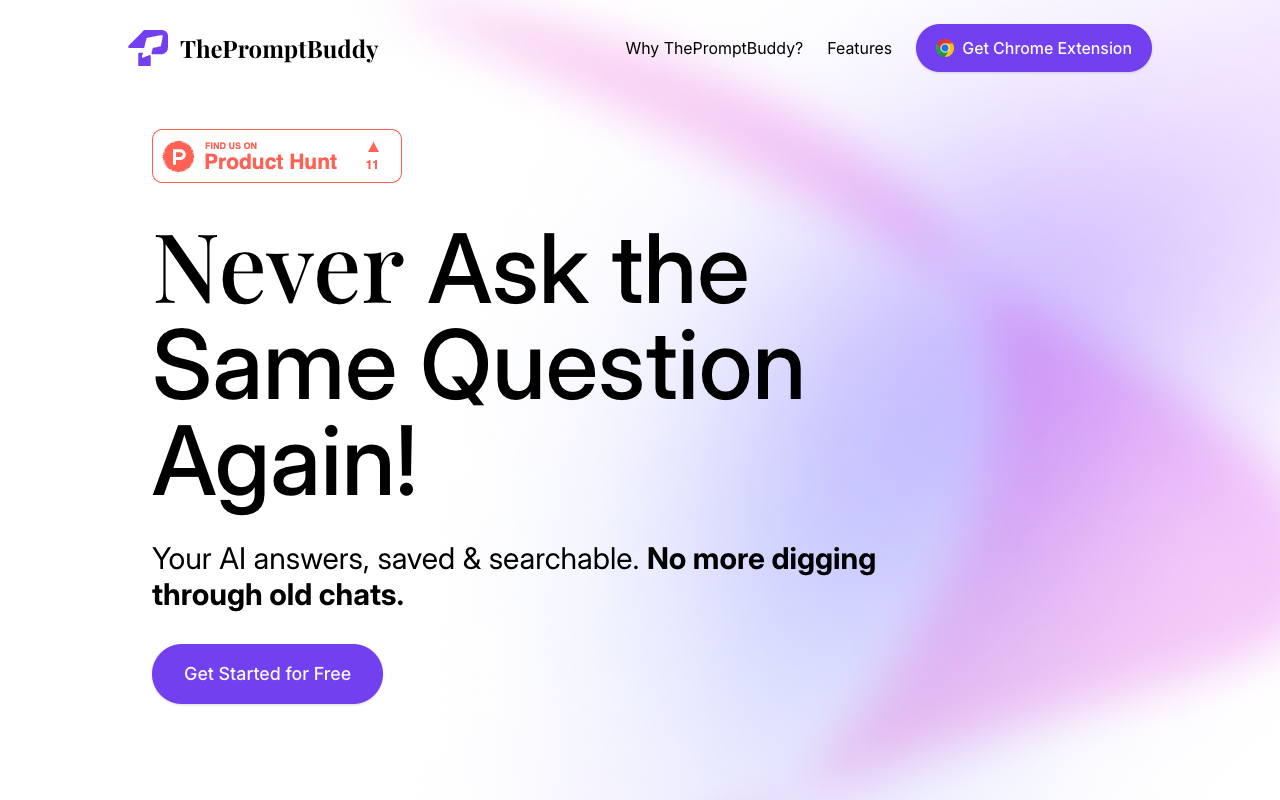 ThePromptBuddy - Your AI-powered knowledge vault for saving prompts