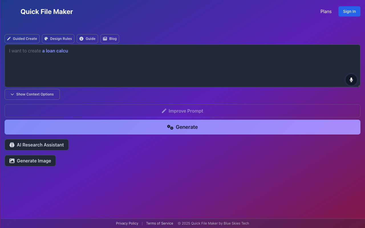 Quick File Maker - Create web apps from text and data easily
