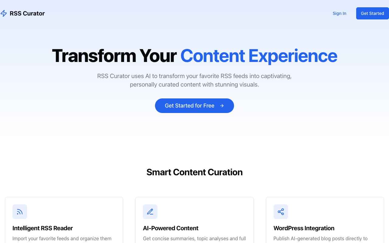 RSS Curator - Smart helper for reading news from RSS feeds