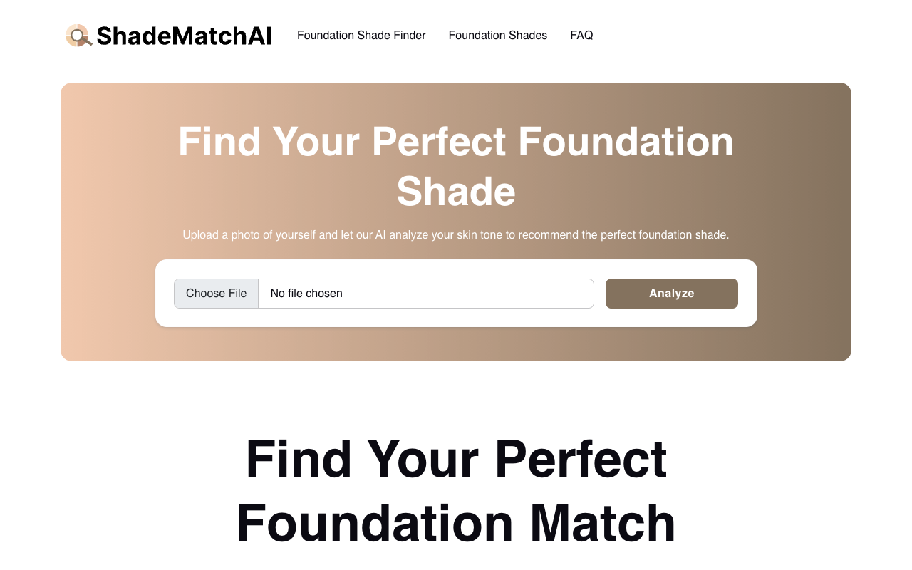 Shade Match AI - Discover the best foundation shade for your skin