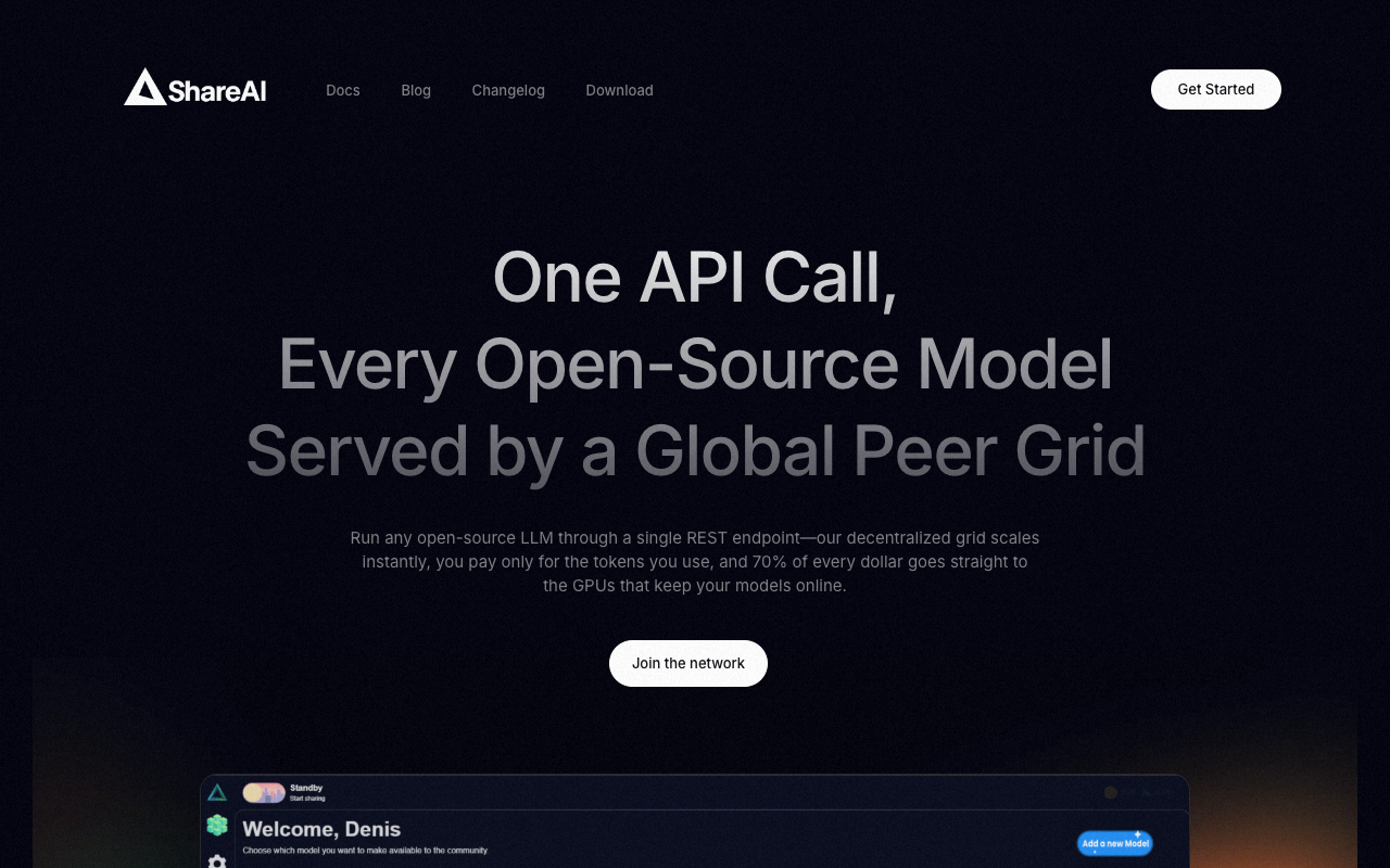 ShareAI - Connect your spare computer power to AI users