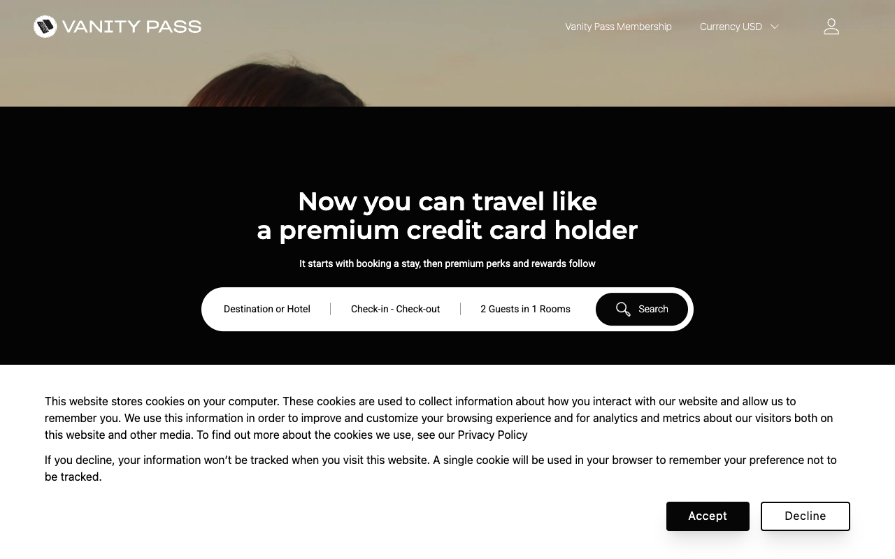 VanityPass - A new way for travelers to earn rewards