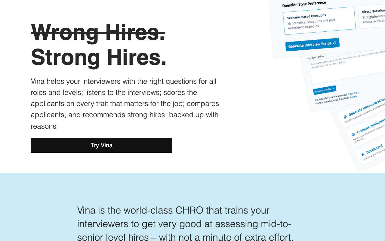 Vina - The AI assistant that helps you hire the best