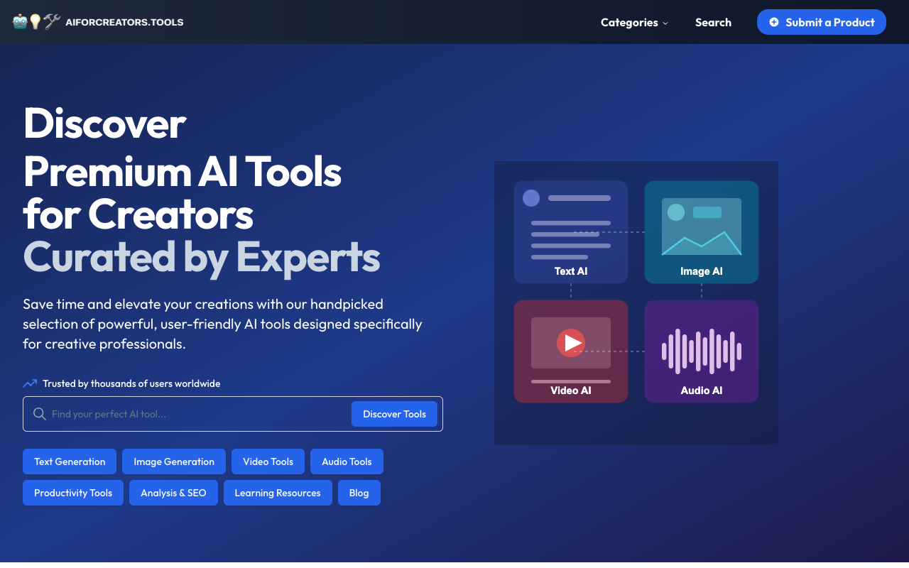 AI for Creators - Find the best AI tools for making things