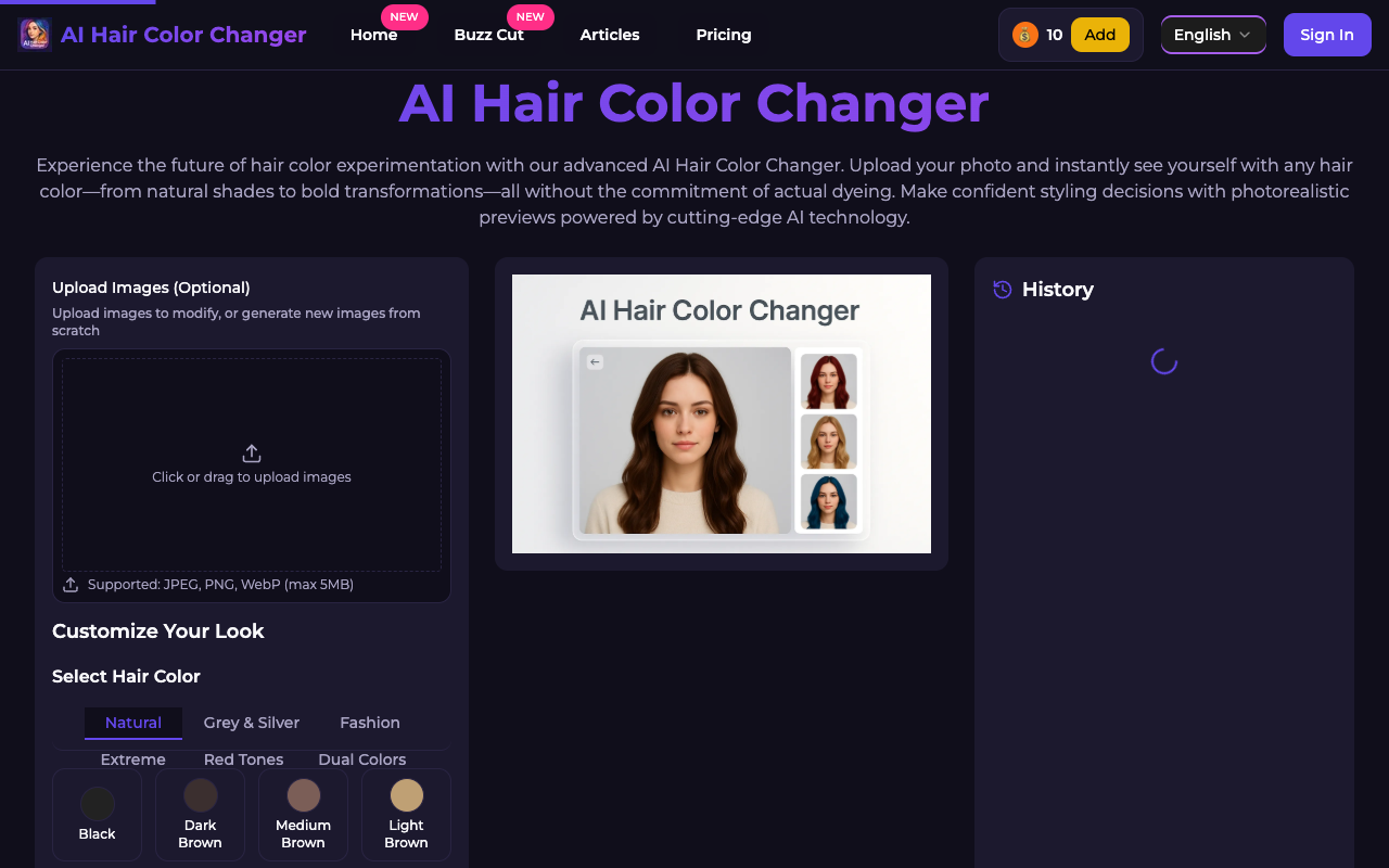 AI Hair Color Changer - Change Your Hair Color Easily and Instantly