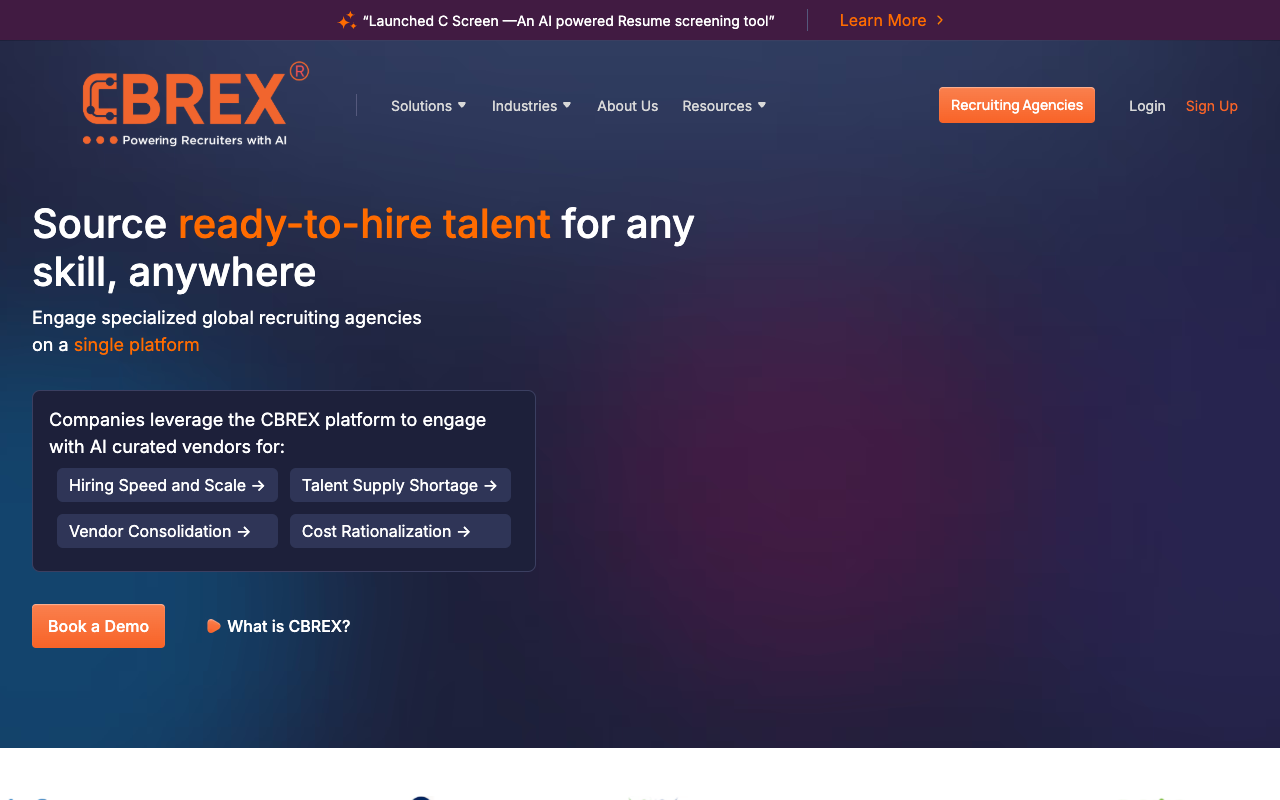 CBREX - An AI platform that helps recruiters hire faster