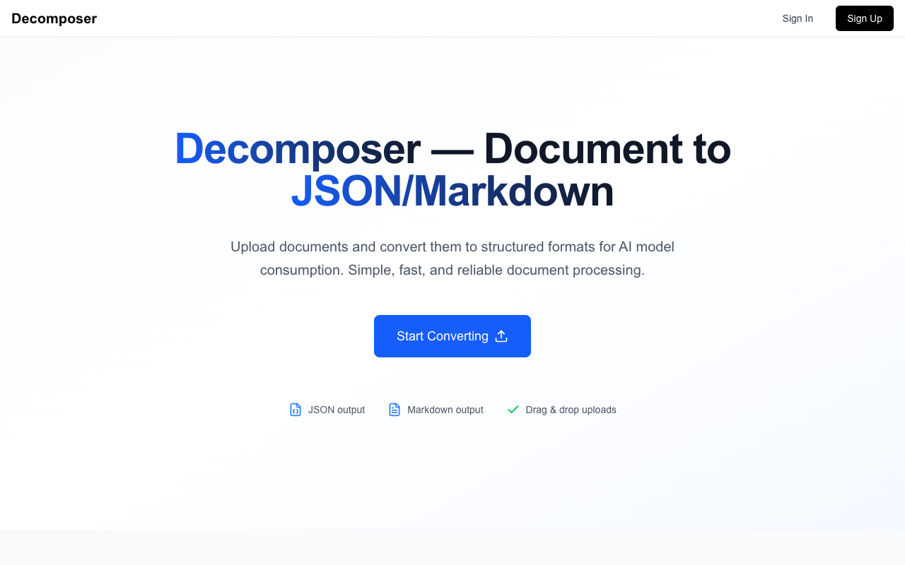 Decomposer - Make Your Documents Ready for AI
