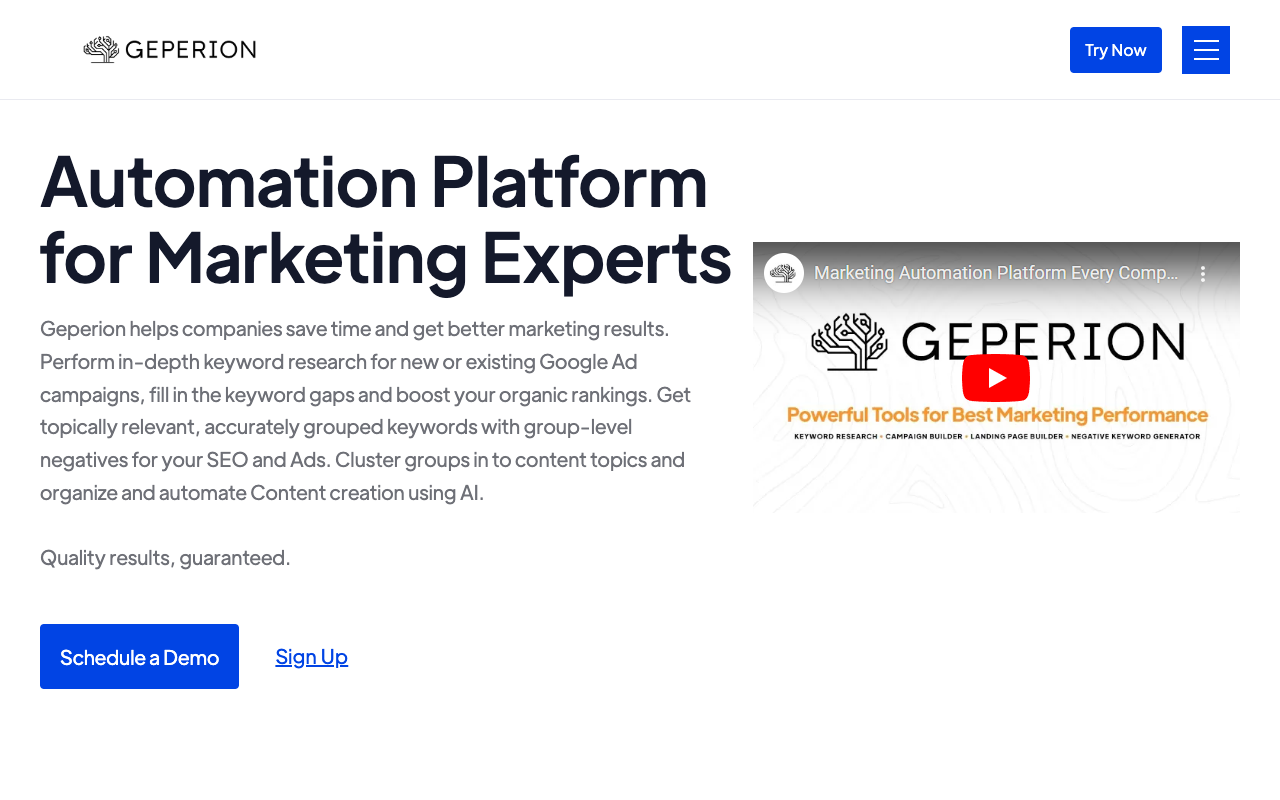Geperion - The smart tool for SEO and Ads