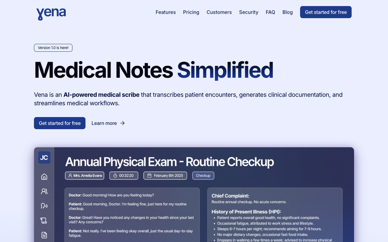 Vena - An AI tool that makes medical notes easy