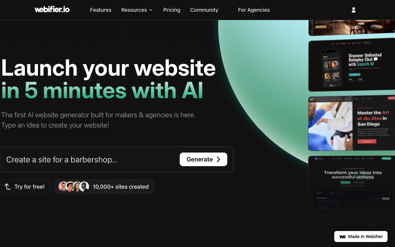 Webifier - Create beautiful React websites with AI
