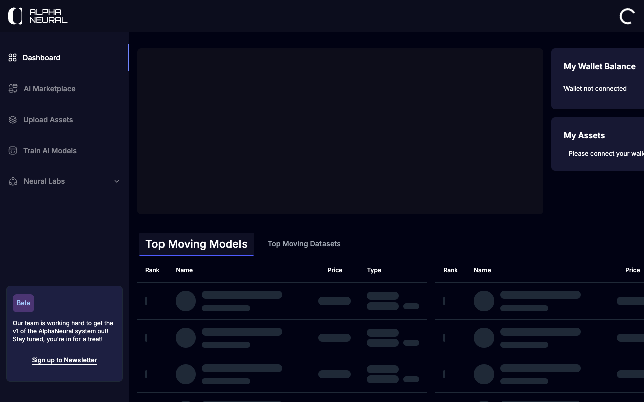 AlphaNeural AI - A platform for AI models and datasets