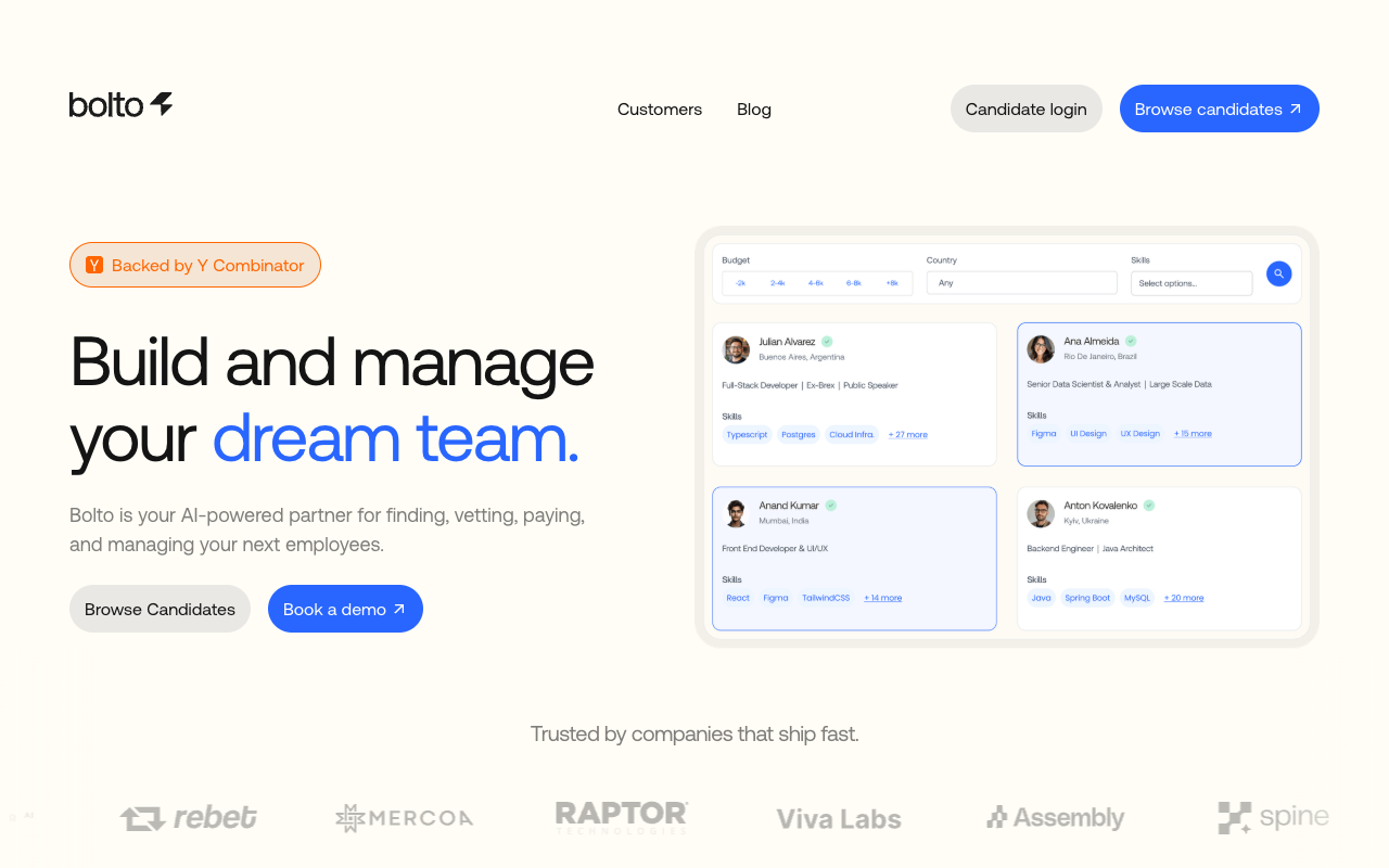 Bolto - An all-in-one AI tool for hiring software engineers