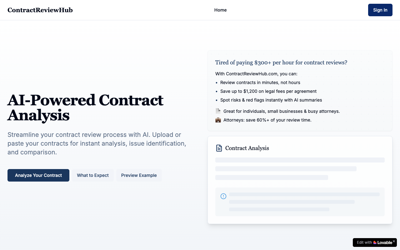 ContractReviewHub - Smart contract insights made easy