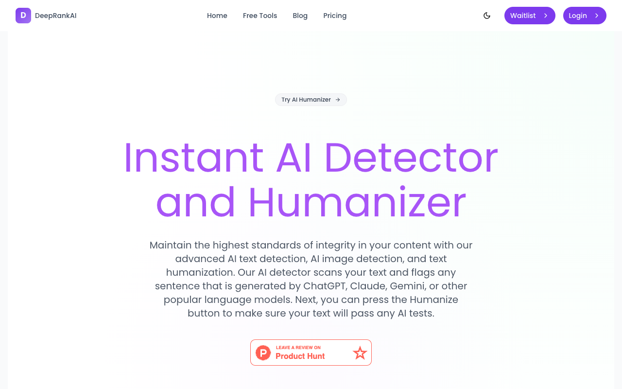 DeepRankAI - Make Your AI Writing Sound Like a Human
