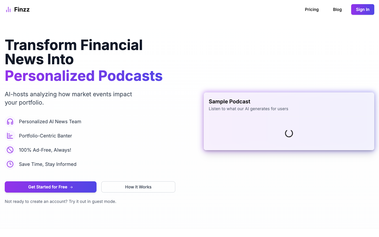 Finzz - AI financial news podcasts just for you