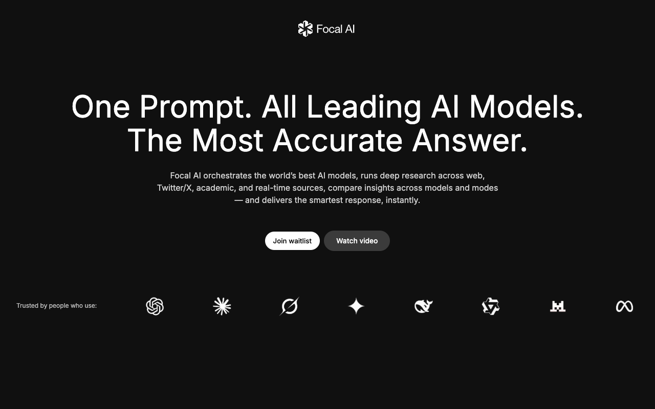 Focal AI - The smart way to use all AI models with one simple prompt