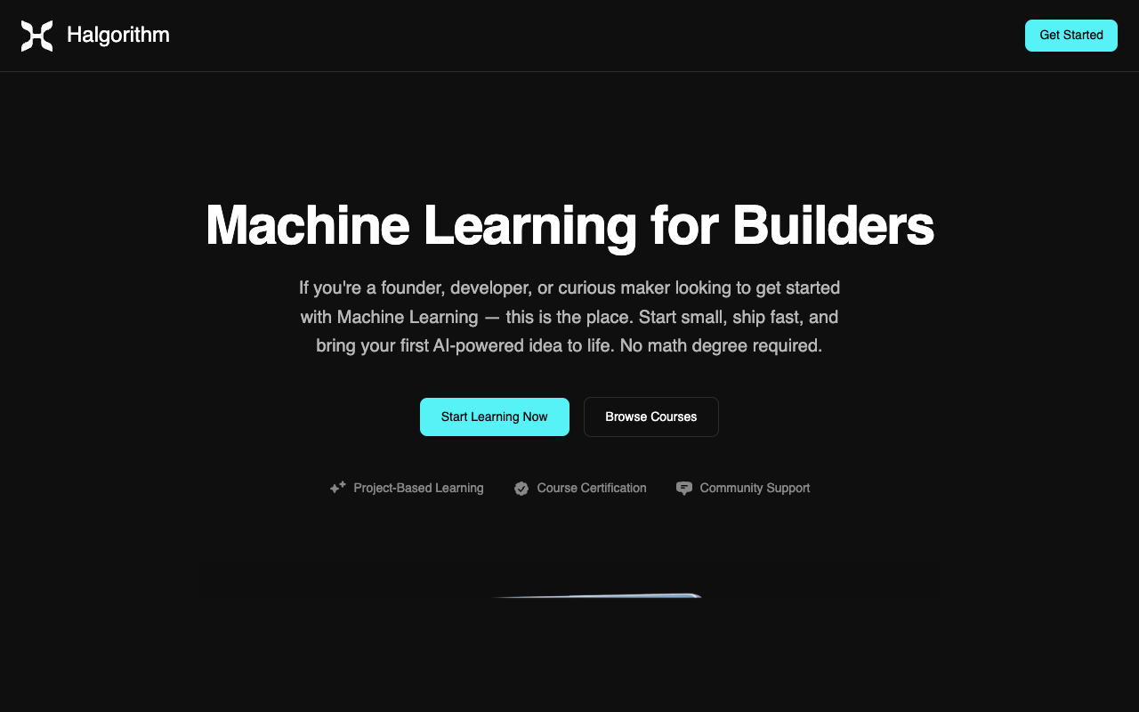 Halgorithm - Learn Machine Learning by building cool projects Machine Learning Education Python