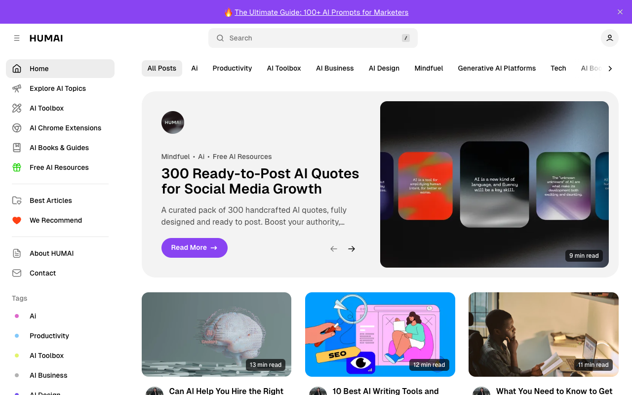 HUMAI - Your guide to AI tools and trends for creators