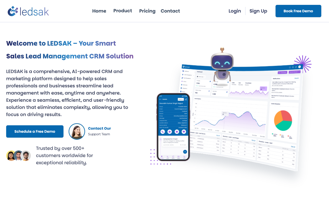 Ledsak CRM - The best software for managing sales and leads CRM Sales Automation