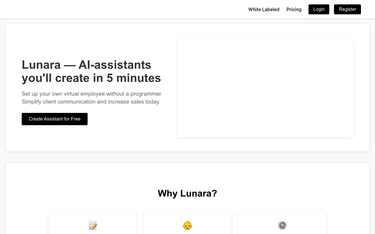 Lunara - Your easy AI assistant for sales and support