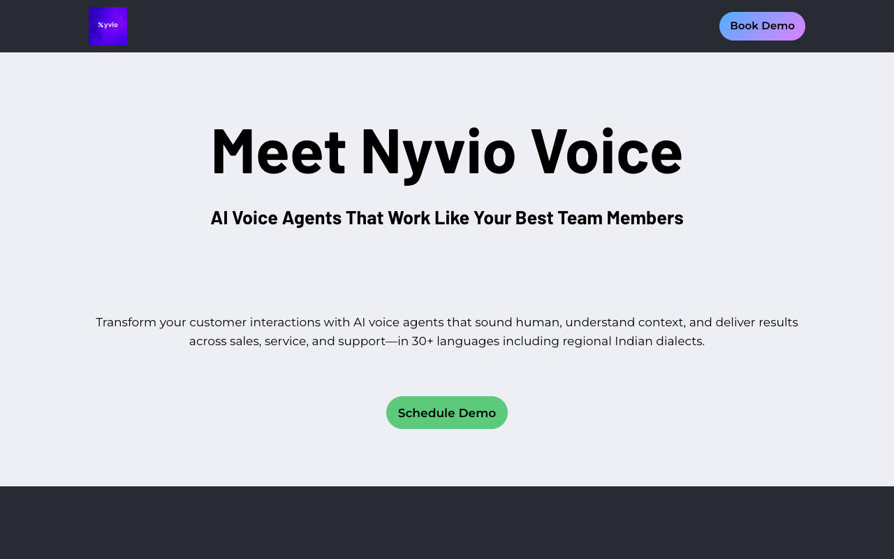 Nyvio Voice - AI agents that help you talk to customers