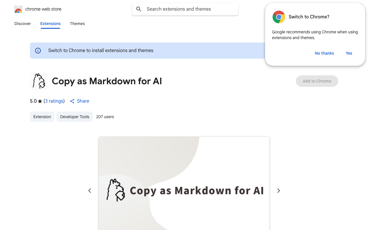 Copy as Markdown for AI - A simple tool to convert web pages