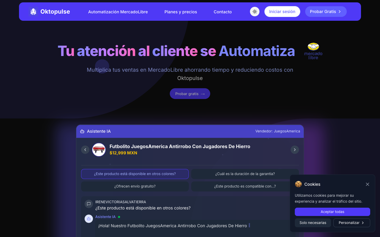 Oktopulse - Automate customer service for MercadoLibre automation customer service e-commerce
