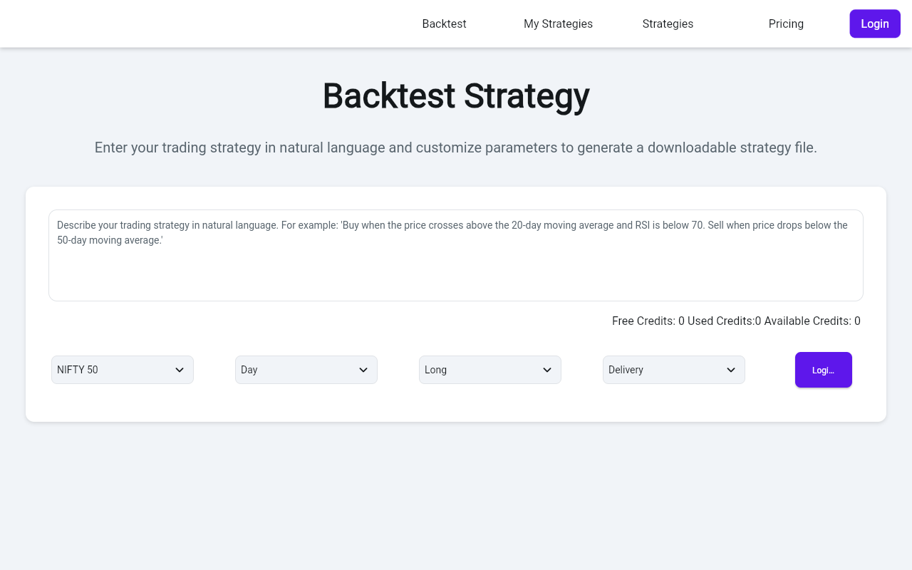 Stralgo - Test trading strategies easily with AI