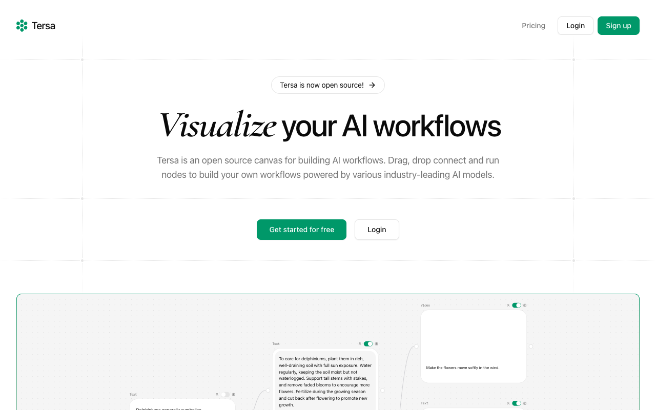 Tersa - Build your own AI workflows easily