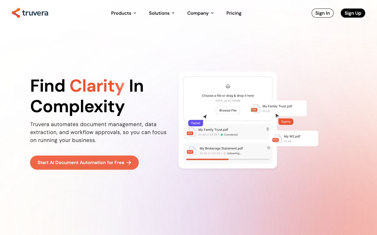 Truvera - Quickly extract data from tricky financial papers
