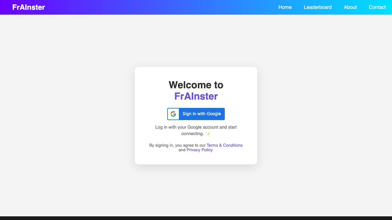 FrAInster - A fun AI social network to connect with friends