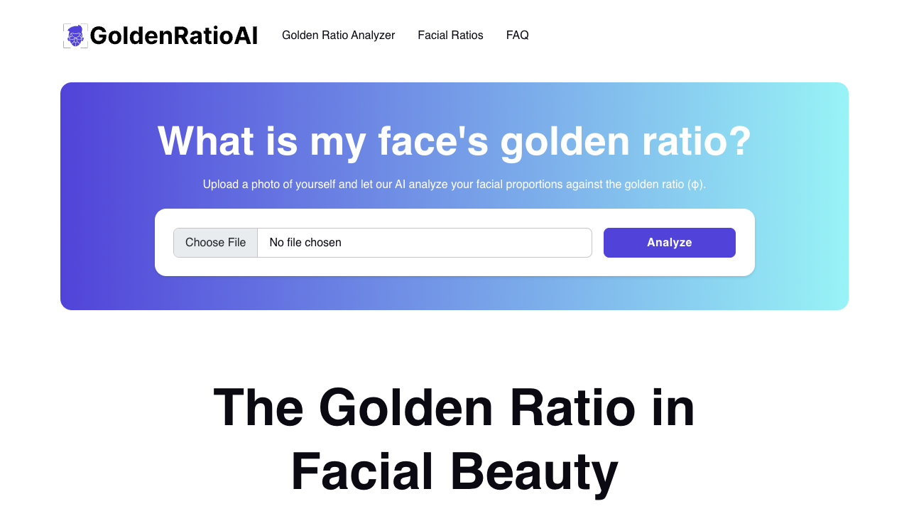 Golden Ratio AI - Discover Your Facial Beauty with AI Technology