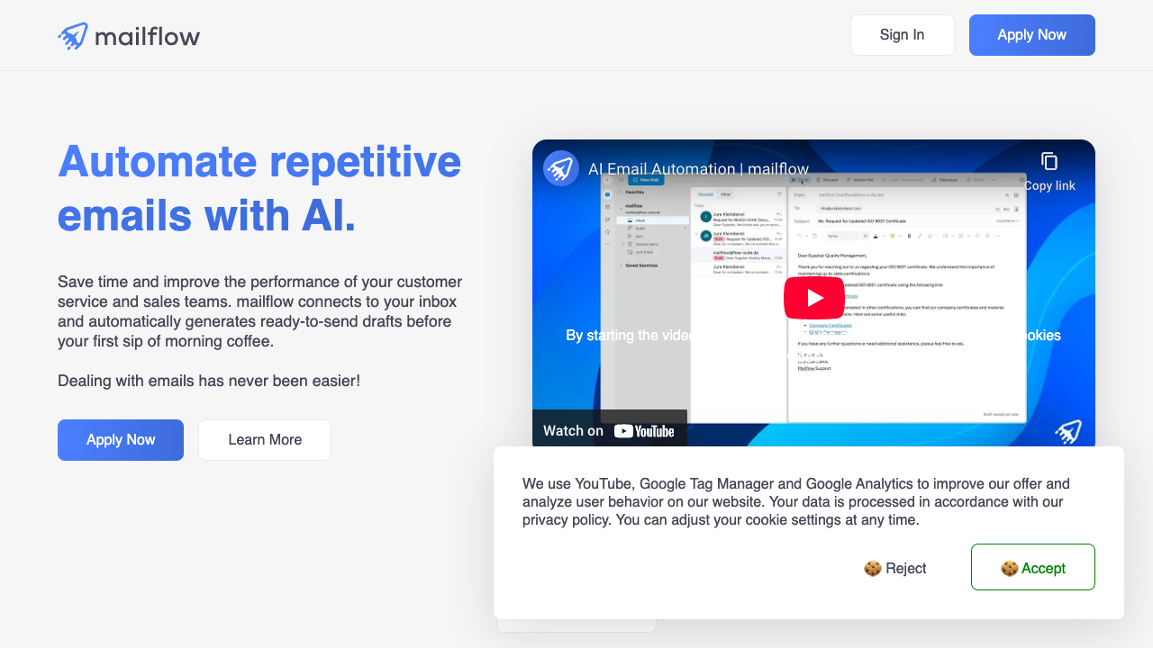 mailflow - Your AI helper for sending emails