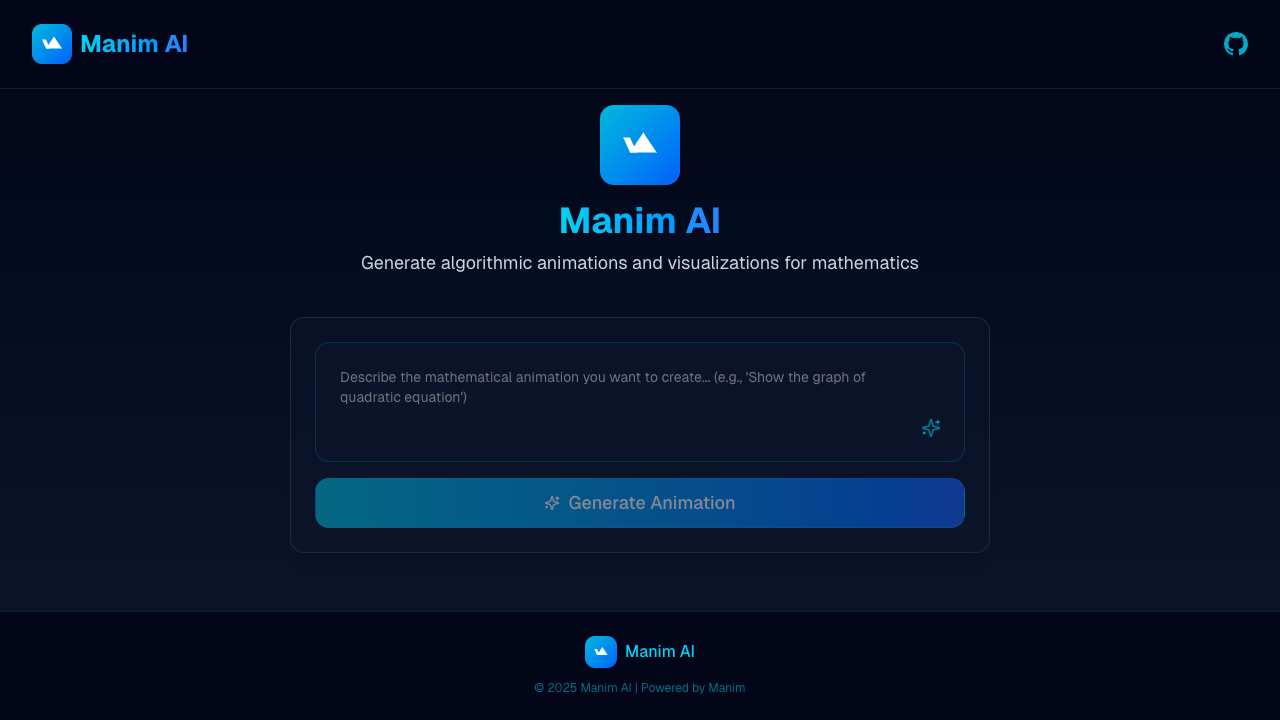 Manim AI - Turn your math ideas into animated videos quickly