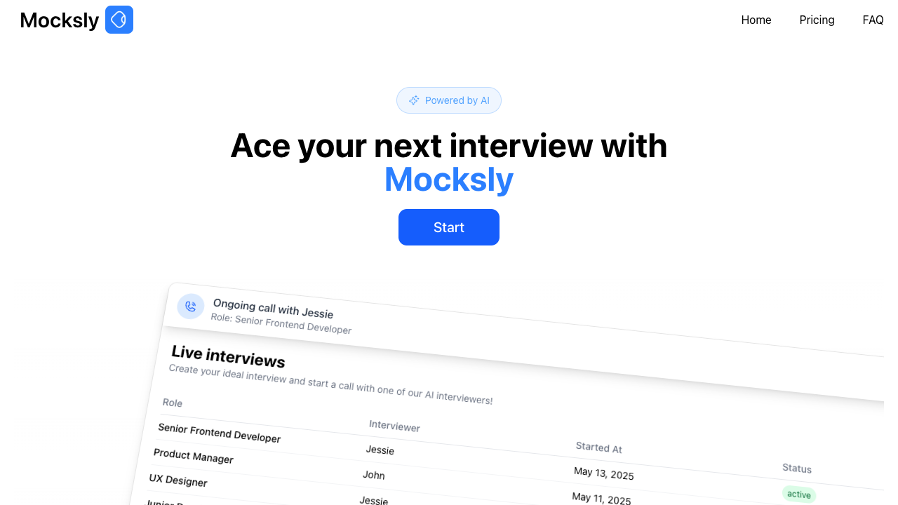 Mocksly - Practice for your job interviews with AI