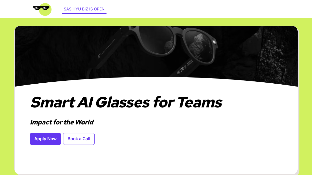 Sashiyu - Smart AI glasses that help teams work better