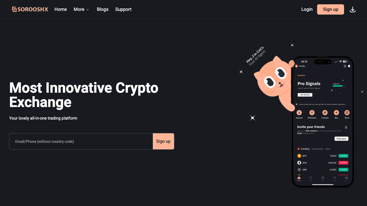 SorooshX - A smart place to trade crypto and connect with others